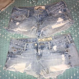 2 pairs hollister Jean shorts